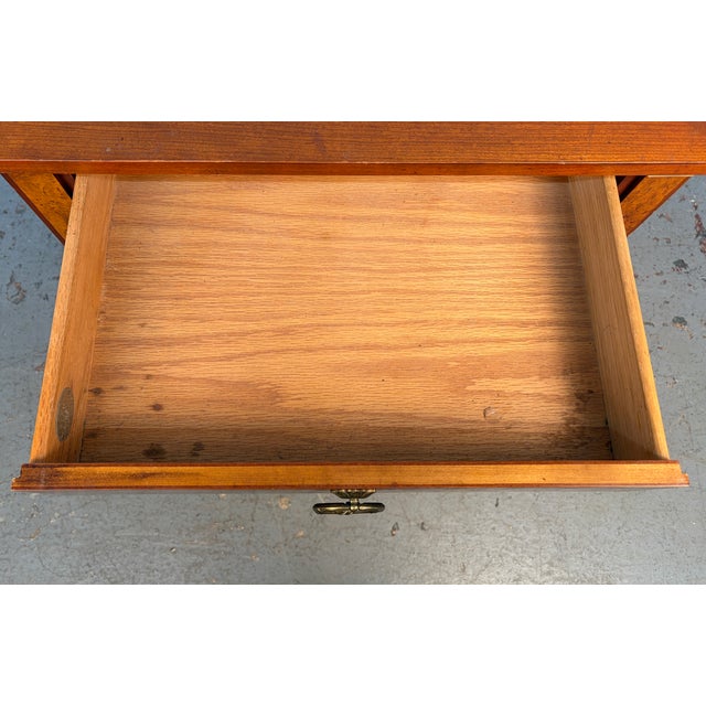 Late 20th Century French Empire Style Cherry and Burled Wood Nightstand by Baker Furniture For Sale - Image 10 of 15