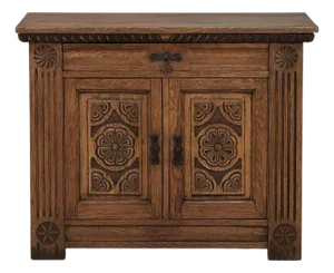 Vintage Neo-Gothic Oak Petite Cabinet