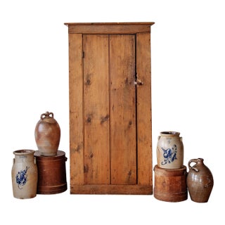 Antique English Pine Single Door Cupboard | C. 1850–1880 For Sale