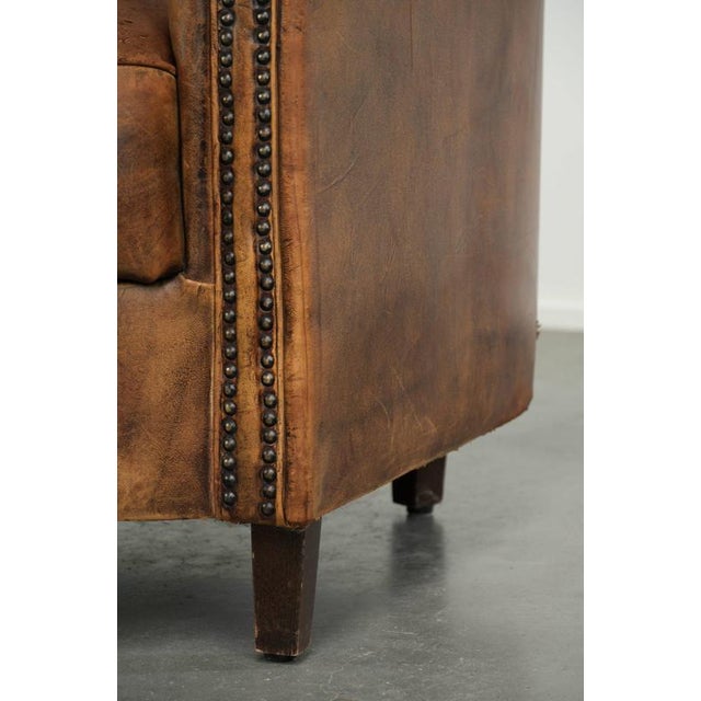 Vintage Sheepskin Club Armchair For Sale - Image 13 of 15