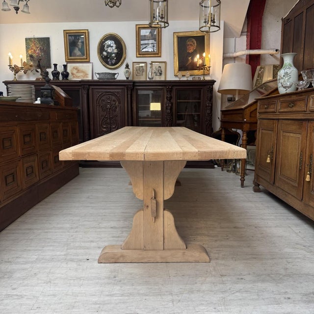 Monumental Monastery Table in Sandblasted Oak, 1975 For Sale - Image 6 of 8