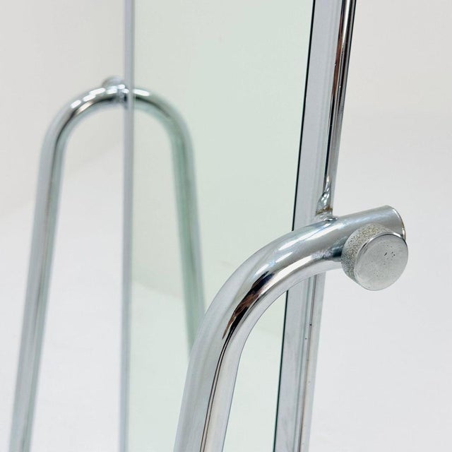 Mid-Century Chrome Floor Mirror, 1980s For Sale - Image 10 of 11