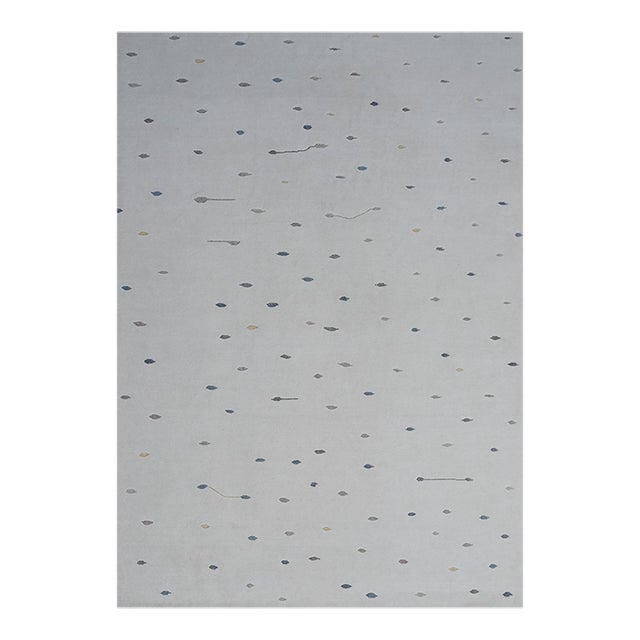 Hand Knotted Borderless Modern Design Wool Rug. 9'01" X 12'00" For Sale