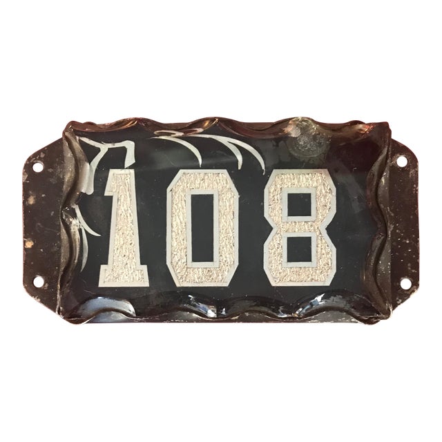 Victorian Era Beveled Glass Address Plaque Chairish