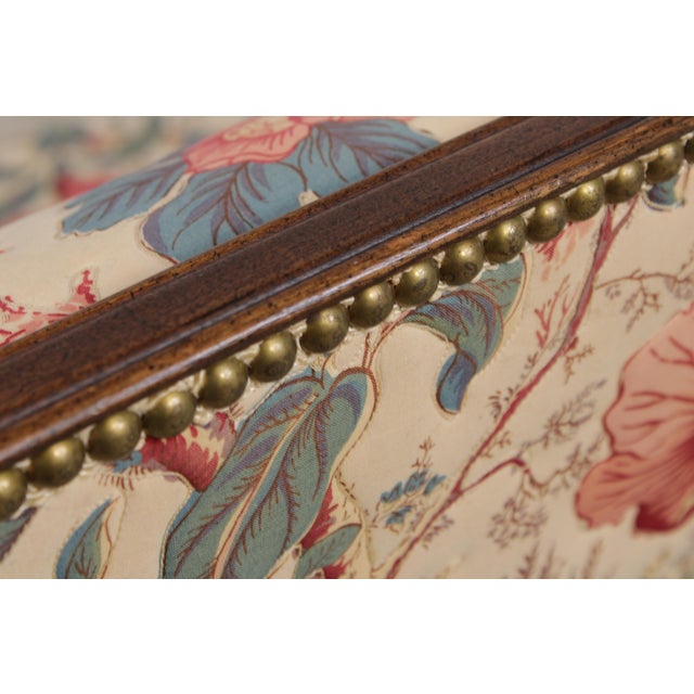 Hickory Chair Mahogany Frame Sheridan Style Loveseat Settee For Sale - Image 12 of 17