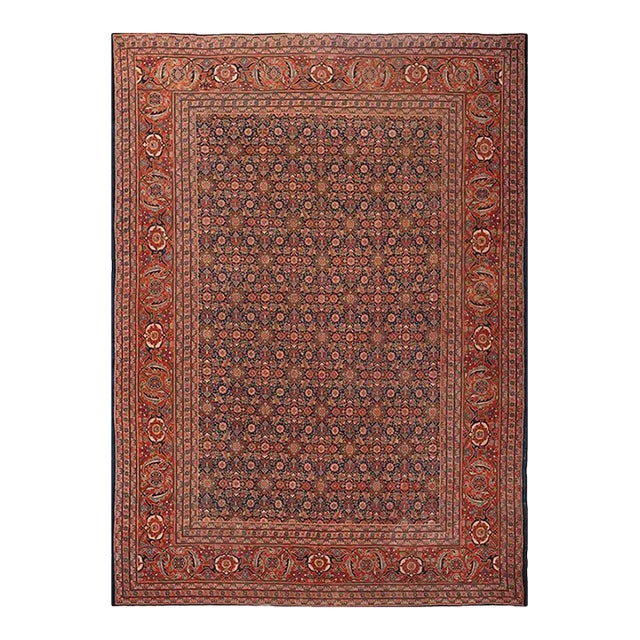 1930s Old Persian Tabriz Area Rug 9’3″ X 12’10” For Sale