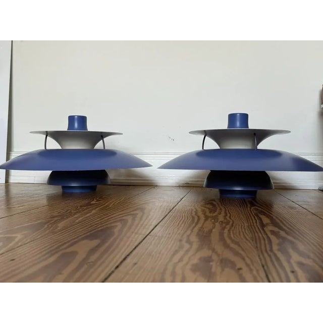 Vintage Blue PH5 Pendant Lamp by Poul Henningsen for Louis Poulsen, 1970s For Sale - Image 10 of 10