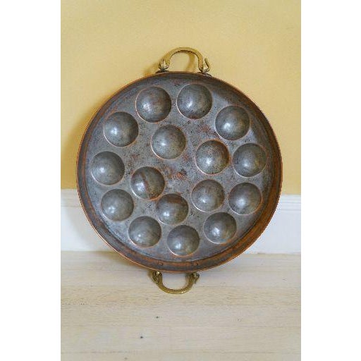 Metal Oversized Vintage French Country Copper Egg Poacher Mold Wall Decor For Sale - Image 7 of 7