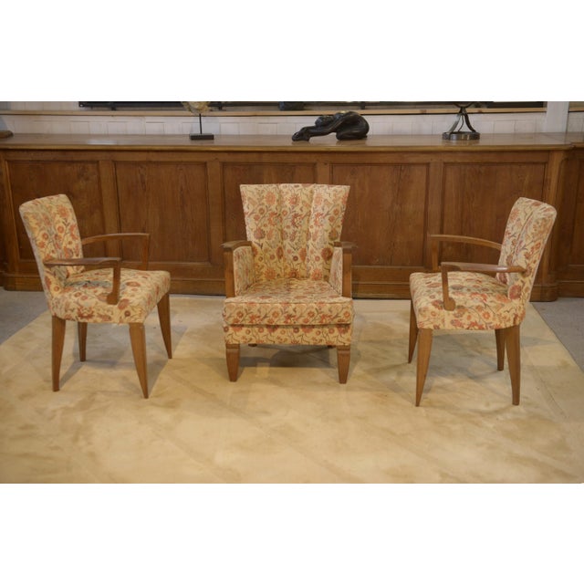 Bridge Armchairs by Jules Leleu, 1930s, Set of 3 For Sale - Image 12 of 17
