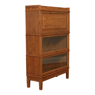 Vintage Oak 3 Stack Barrister Bookcase For Sale