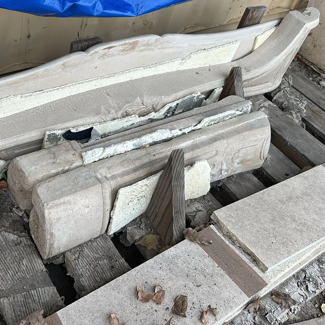 Cream Antique French Parisian Louis XV-Style Limestone Fireplace Surround For Sale - Image 8 of 12