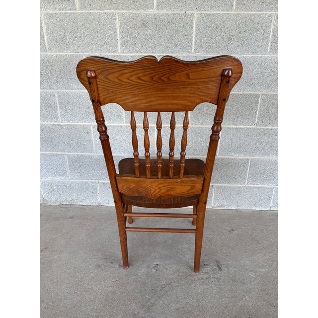 Tom Seely Oak Press Back Dining Chairs - Set of 4 For Sale - Image 12 of 13