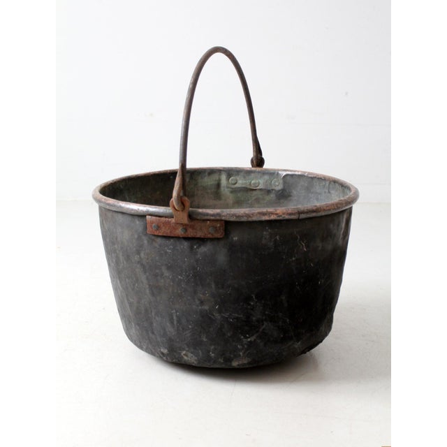 Antique Copper Pot With Iron Handle For Sale - Image 14 of 16