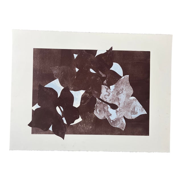 Original Signed 2026 Seascape Mixed Media Monotype and Collage Artwork, Unframed 16 X 22 For Sale