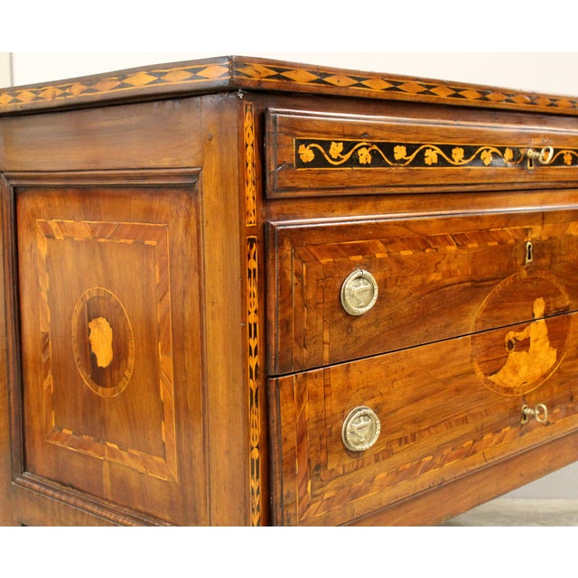 18th Century Italian Louis XVI Chest of Drawers in Walnut For Sale - Image 13 of 16