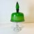 Glass 1970s Vintage Italian Boho Chic Hollywood Regency Murano Glass Cloche Over a Cake Stand - 2 Piece Set For Sale - Image 7 of 14