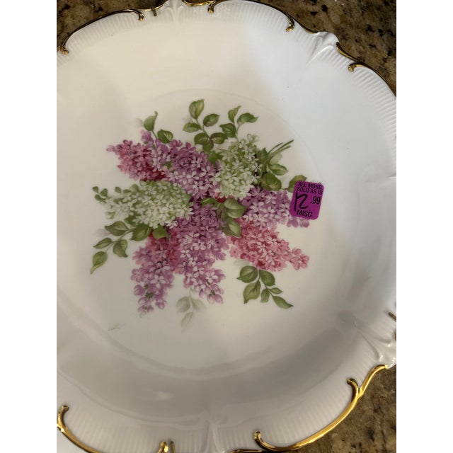 Vintage Schuman Arzberg Bavaria Germany "Lilac Time" Scalloped Porcelain 12" Decorative Plate For Sale - Image 9 of 13