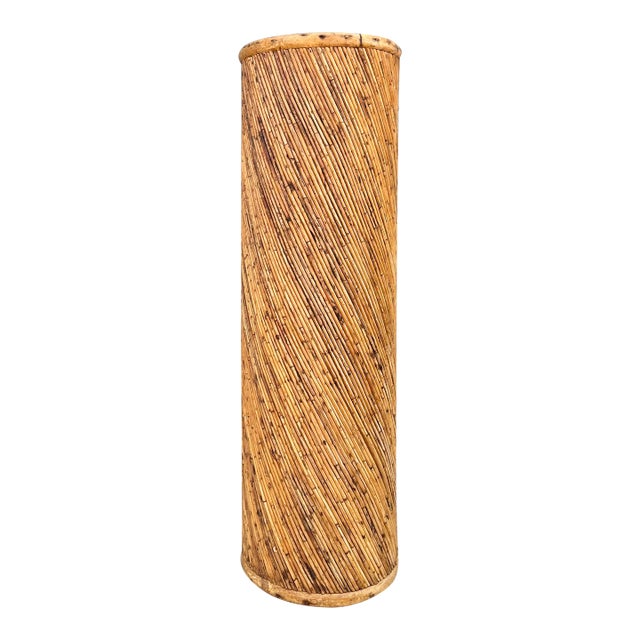 Vintage Modern Rattan Pedestal | Late 20th Century in the Style of Gabriela Crespi For Sale