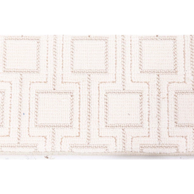 Contemporary Geometric Hand-Tufted Wool Runner by Doris Leslie Blau For Sale - Image 4 of 7