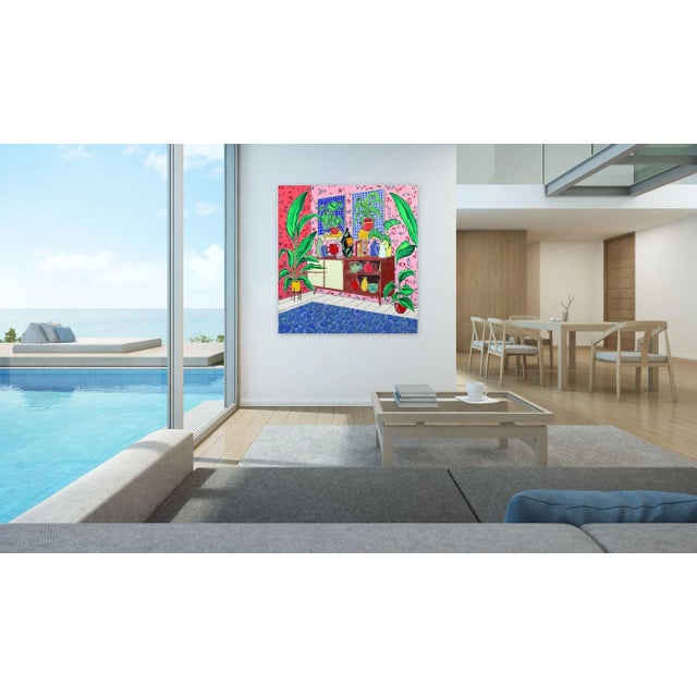 "Collector" Contemporary Original Fauvist Interior Scene Painting by Jonjo Elliott For Sale - Image 10 of 10