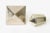 These vintage sculptural objects or paperweights are brass that has been polished down to a light silver color with brass...