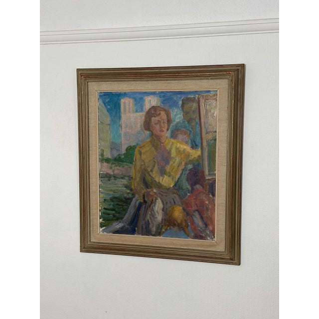 Margareta Wallin Kylander, Women in Yellow, 1960s, Oil on Canvas, Framed For Sale - Image 9 of 15