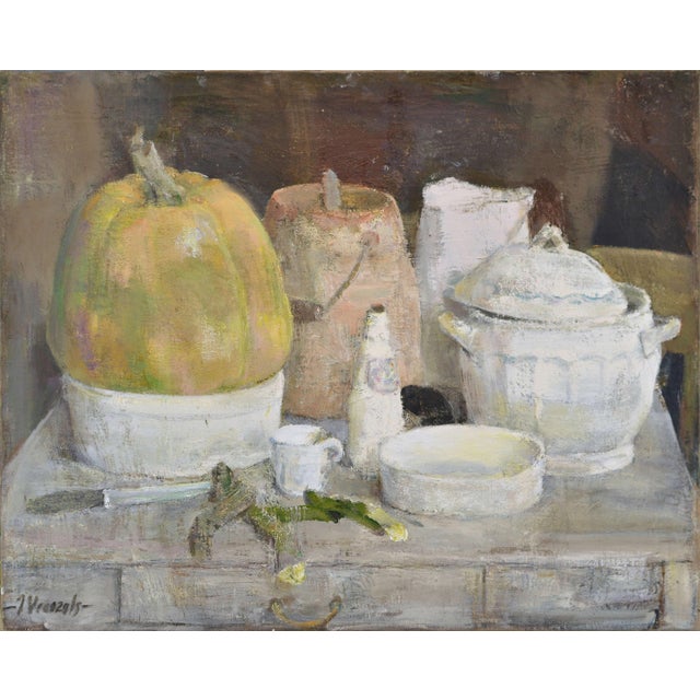 Imants Vecozols, Still Life with Pumpkin, 2010, Oil Painting, in Good conditions. Designed from 2000 This piece has an...