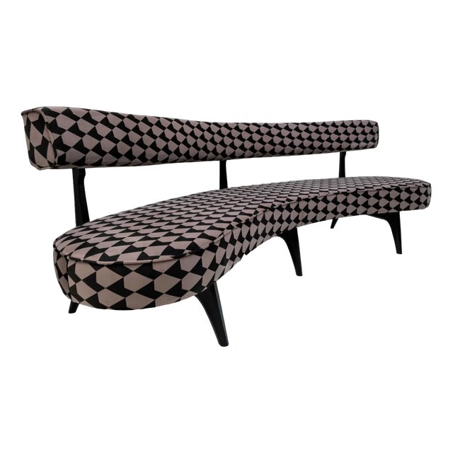 Modern Curved Floating Sofa attributed to Vladimir Kagan, 1980s For Sale
