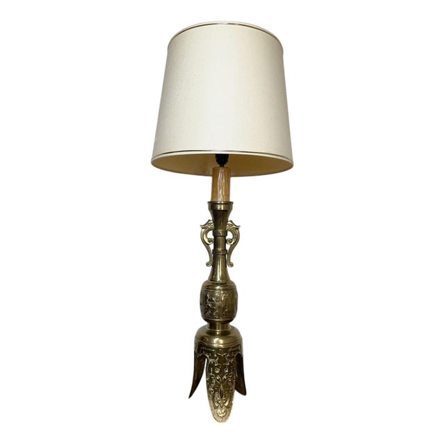 A Very Large Brass Table Lamp. For Sale