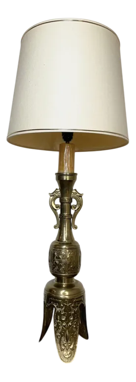 A Very Large Brass Table Lamp.