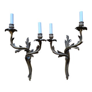 Louis XV French Bronze Wall Sconces For Sale