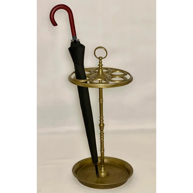 Brass 19th Century Solid Brass Umbrella Stand For Sale - Image 8 of 11