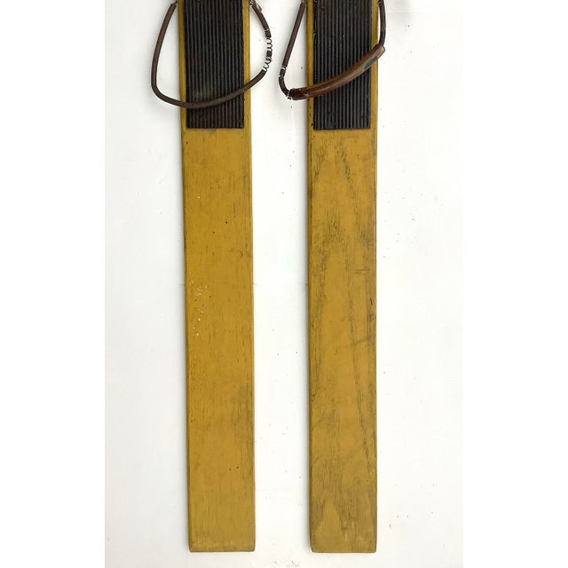 1950s Vintage Yellow Child's Skis, Pr For Sale - Image 5 of 5
