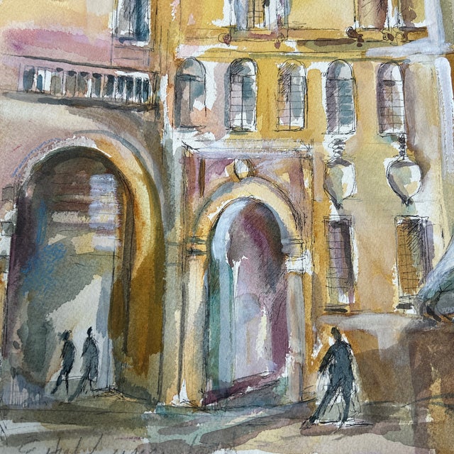 1970’s original abstract watercolor painting of Dante square in Verona, Italy. Signed. Measures 16x11.5. Check out my shop...