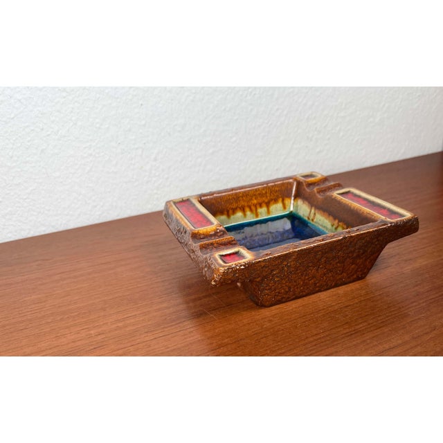 Blue Vintage West German Pottery WGP Fat Lava Ashtray, 1970s For Sale - Image 8 of 18