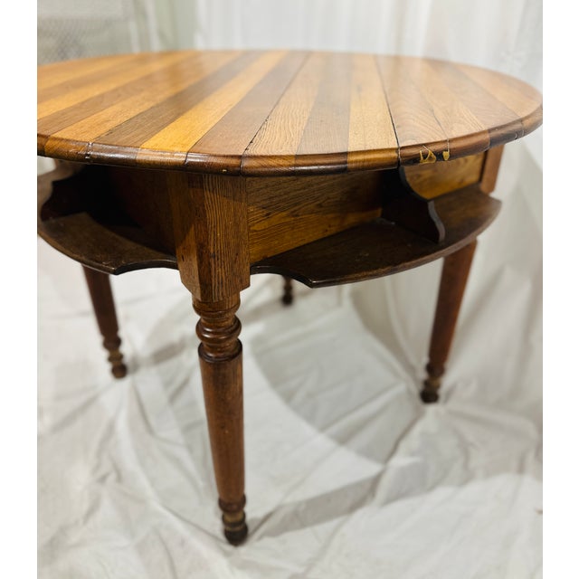 Mid 20th Century Antique Handcrafted Wood Game Table For Sale - Image 5 of 12