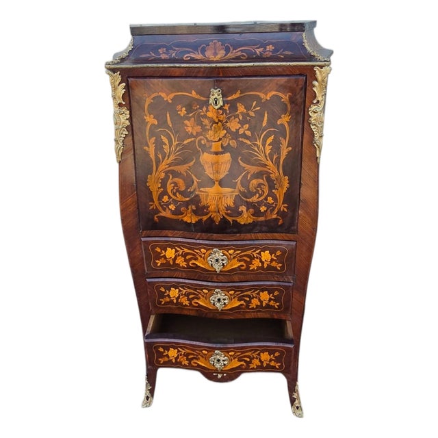 19th Century French Napoleon the 3rd Rosewood Marketry Secretary Masterpiece. For Sale