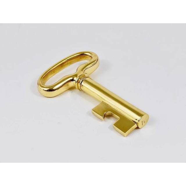 Metal Large Brass Key Cork Screw or Bottle Opener attributed to Carl Auböck, Austria, 1950s For Sale - Image 7 of 9
