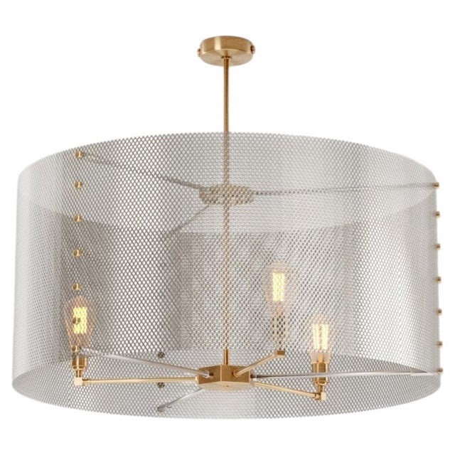 Trapenard Pendant Lamp in Brass and Stainless Steel by Marine Breynaert For Sale - Image 6 of 6