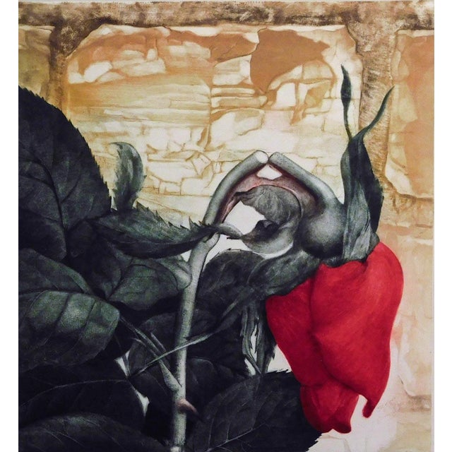 Impressionist G H Rothe "Rebound Ii" Roses Framed Hand Signed Art Limited Edition on Paper For Sale - Image 3 of 5