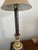 Vintage Transitional Ethan Allen Hand Painted Candlestick Table Lamps, a pair Hand painted Leopard , gold painted base,...