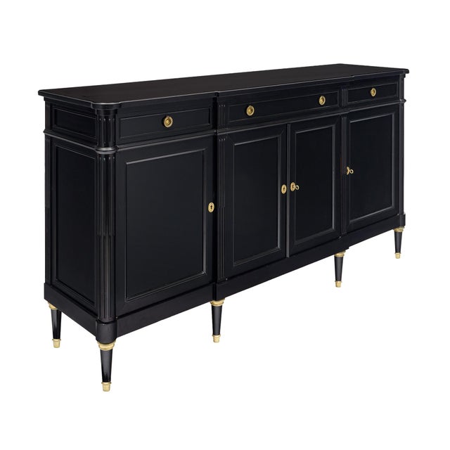Antique French Louis XVI Buffet, Ebonized, Circa 1910 For Sale - Image 4 of 9