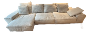 Luxury Italian Divani Neowall Three Seat Sofa With Left Facing Chaise & Seven Toss Pillows Design: Piero Lissoni