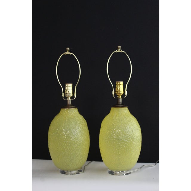 Glass Mid 20th Century Laurel Style Citrus Lamps - a Pair For Sale - Image 7 of 13