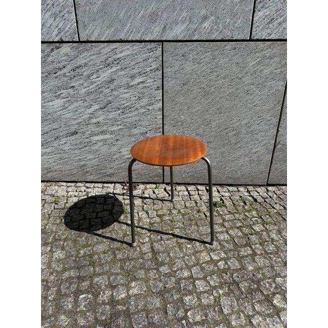 Brown Vintage Danish Stool, 1960s For Sale - Image 8 of 8
