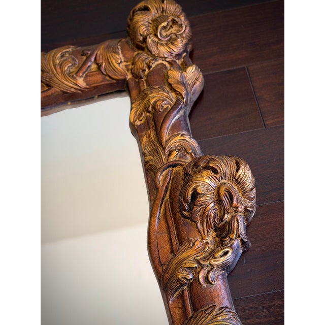 Mid 20th Century Spectacular One of a Kind Sculptural Oversized Architectural Carved Wall Mirror in the Style of John-Richard & Maitland-Smith For Sale - Image 5 of 11