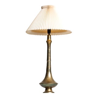 Mid-Century Danish Brass Table Lamps, 1950s, Set of 2 For Sale