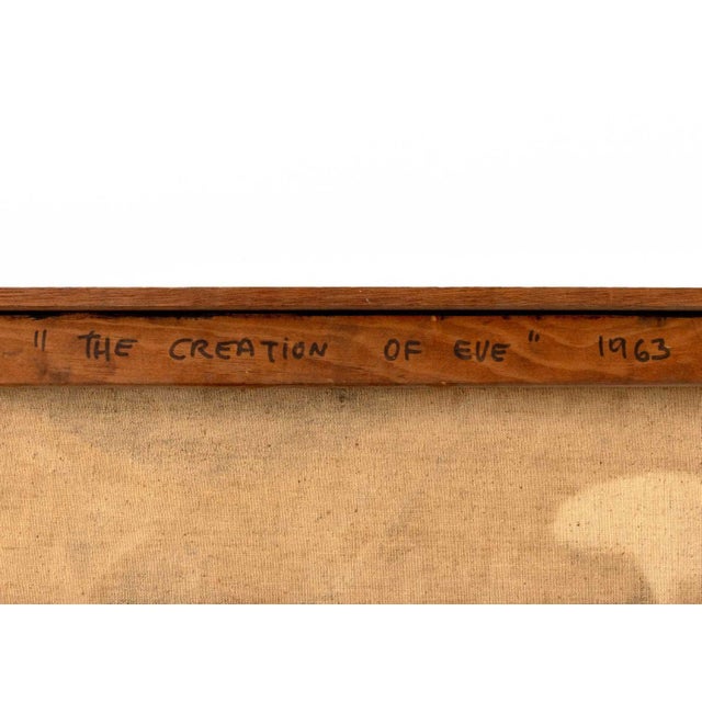 Black Walter Gaudnek "The Creation of Eve" Oil, 1963 For Sale - Image 8 of 8