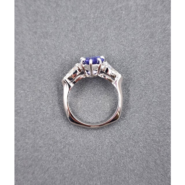 5.09 Ct Gia Certified Nh Color Change Sapphire & Diamond Ring Size 6.5 For Sale - Image 10 of 14