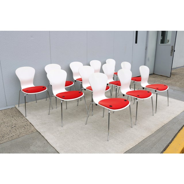 Modern Ross Lovegrove for Knoll Sprite Armless Stacking Dining Chairs, Set of 12 For Sale - Image 9 of 18